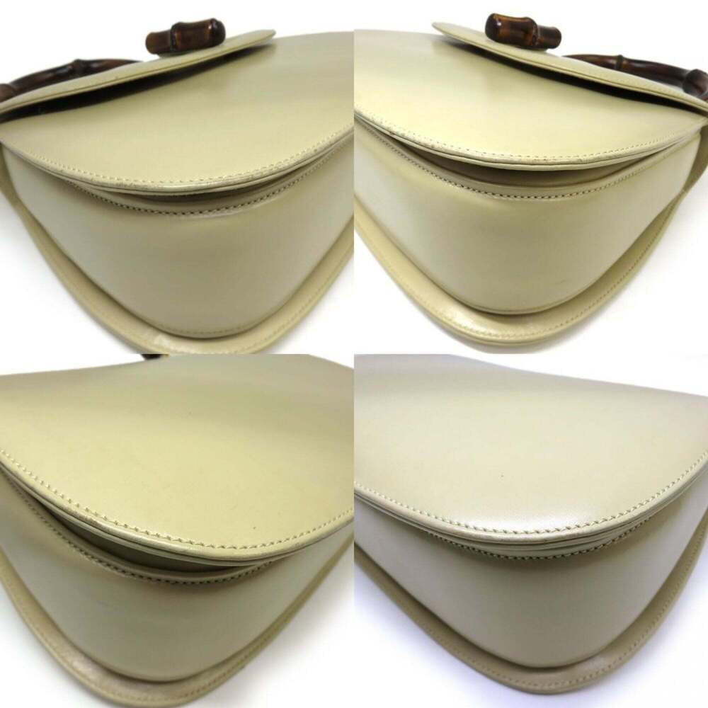 GUCCI Cream Leather Bamboo Bag - Picture 6 of 10